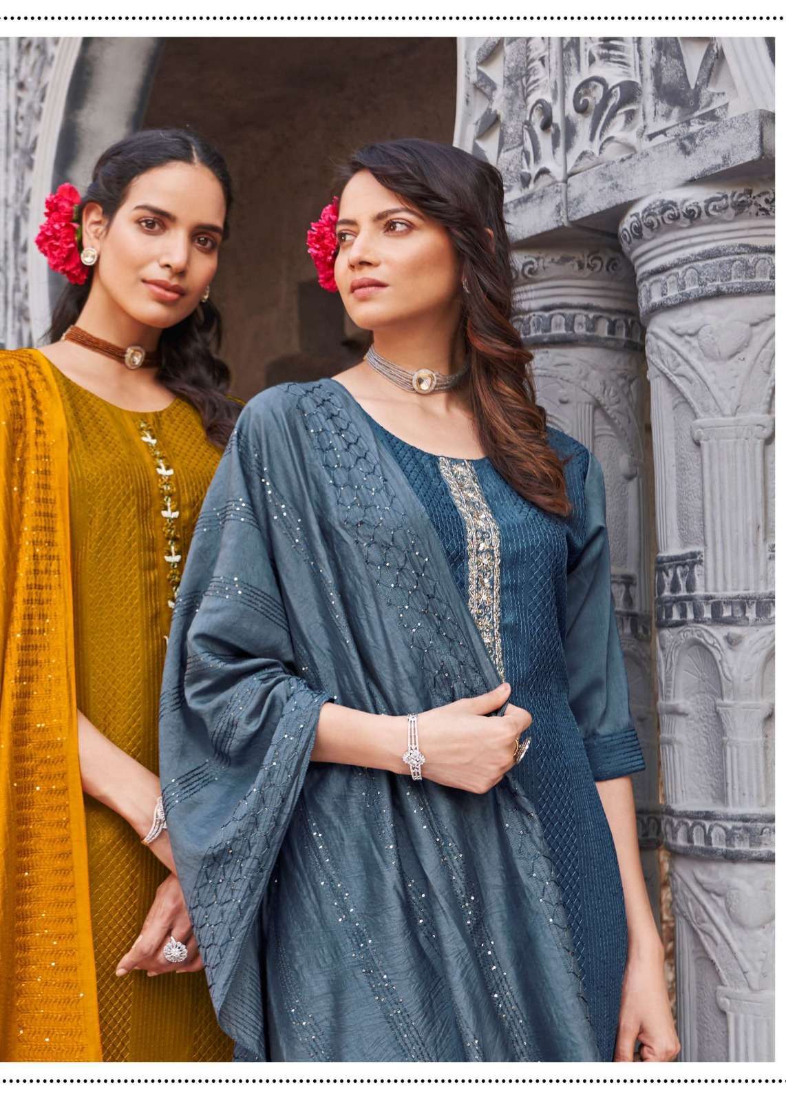 MURPHY SERIES 701 TO 704 BY WANNA DESIGNER WITH WORK CHINON SILK KURTI WITH PANT AND DUPATTA ARE AVAILABLE AT WHOLESALE PRICE